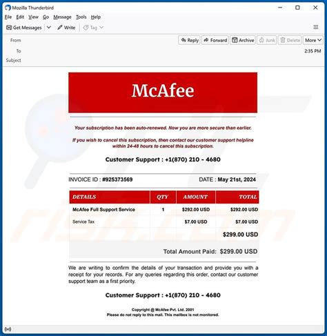 mcafee renewal email|McAfee Has Successfully Renewed Your Membership Email Scam.